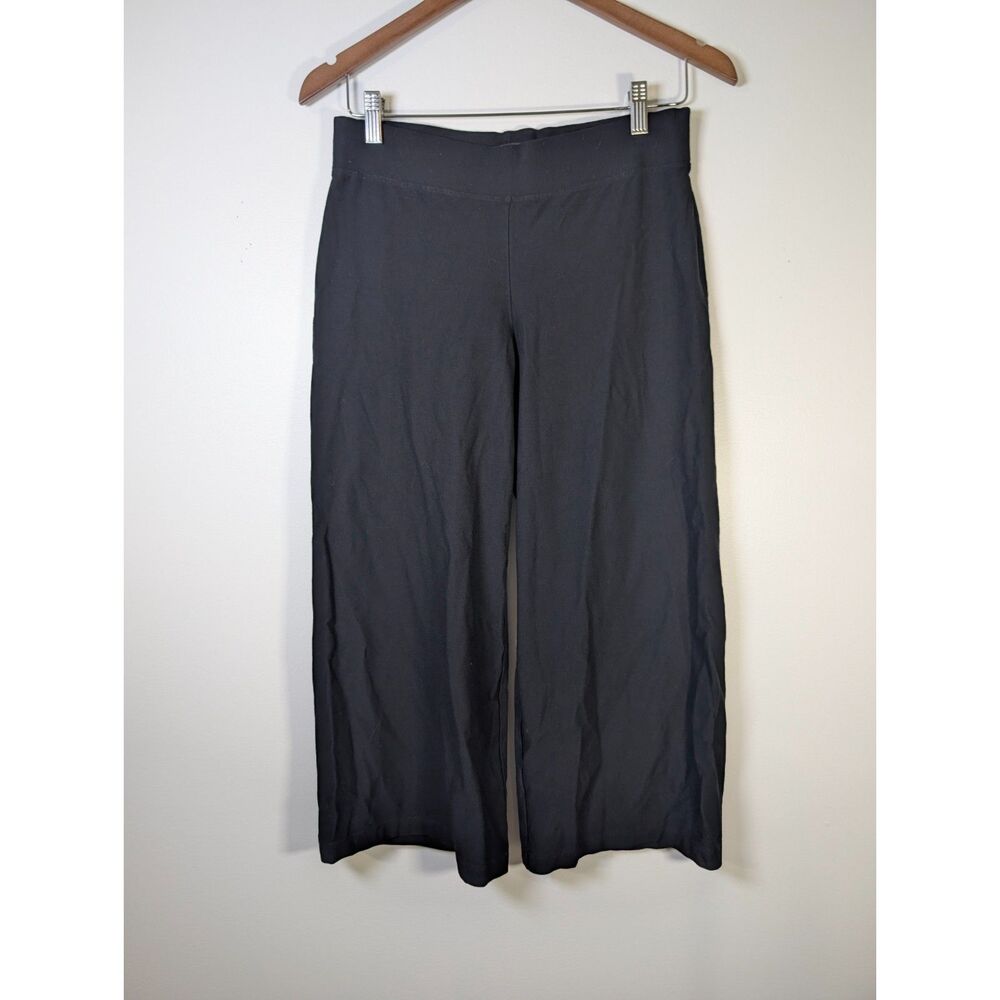Eileen Fisher Petite Pull On Crop Pants PS Black Stretch Career Casual - Picture 2 of 7
